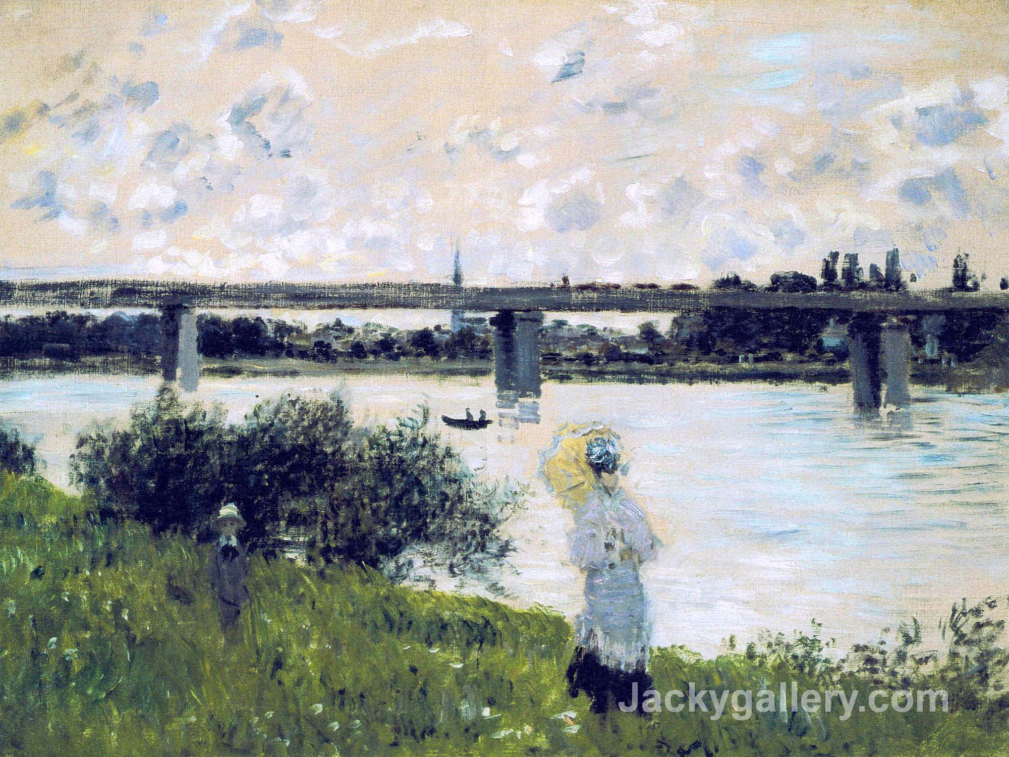 The Promenade near the Bridge of Argenteuil by Claude Monet paintings reproduction